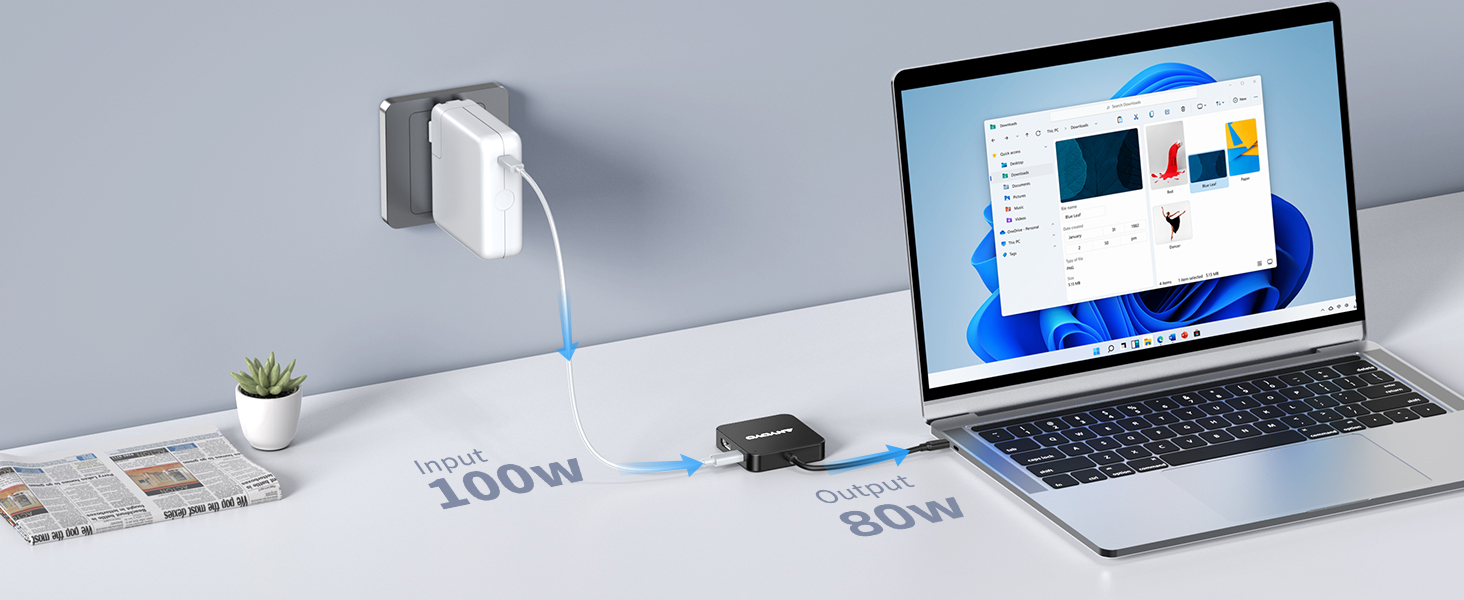 100W USB C PD charging port