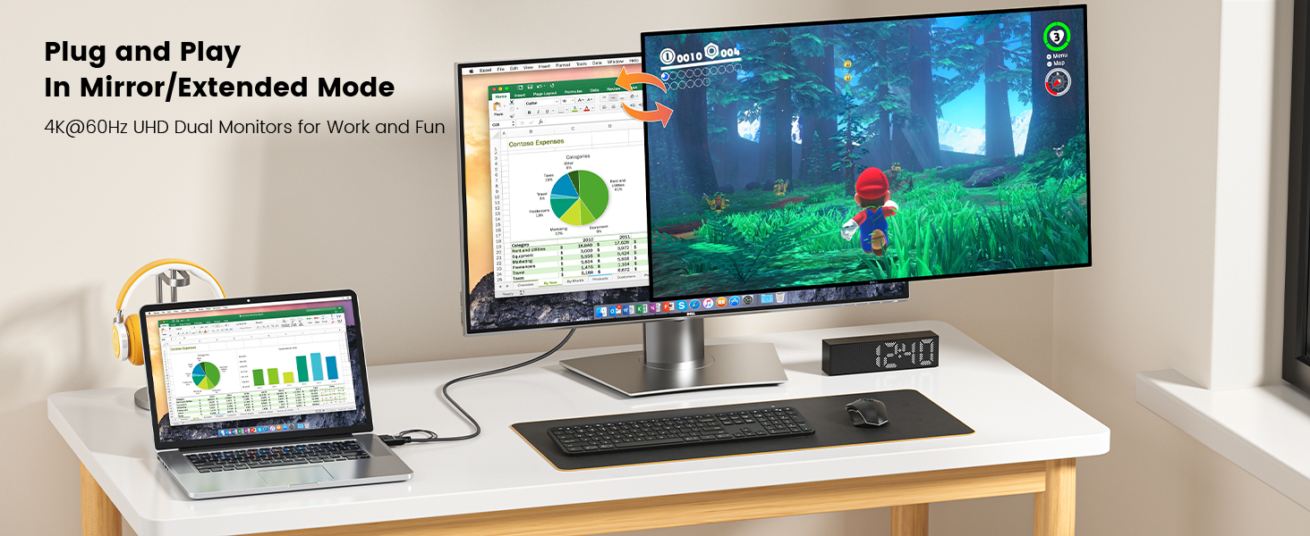 HDMI to DisplayPort Adapter, 4K@60Hz HDMI to DP Converter Active HDMI Male to DP Female Adaptor USB