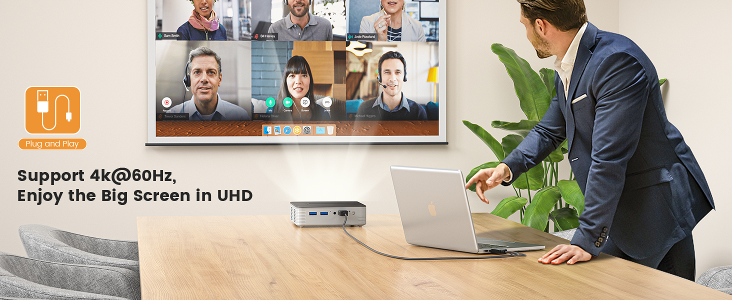 HDMI to DisplayPort Adapter, 4K@60Hz HDMI to DP Converter Active HDMI Male to DP Female Adaptor USB