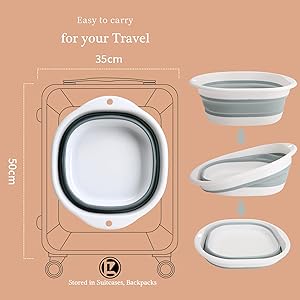 Square Folding Hand Wash Basin Collapsible Washing Up Bowl Portable Washbasin Camping Water Basin