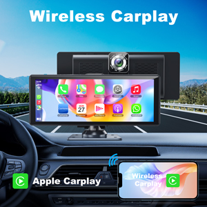 10.26' Wireless Apple Carplay Screen with 4K Dash Cam - Portable Car Stereo