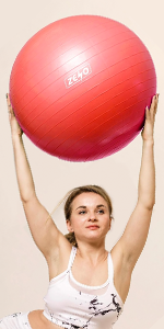 red yoga ball