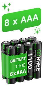 8 x AAA rechargeable batteries