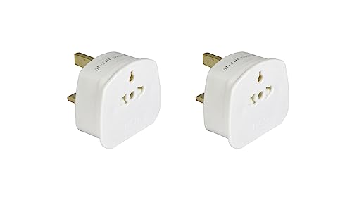 2 Pcs UK Tourist Travel Plug Adapter EU US to UK 3-Pin Main Sockets Plug Adapter 13 Amp Fused