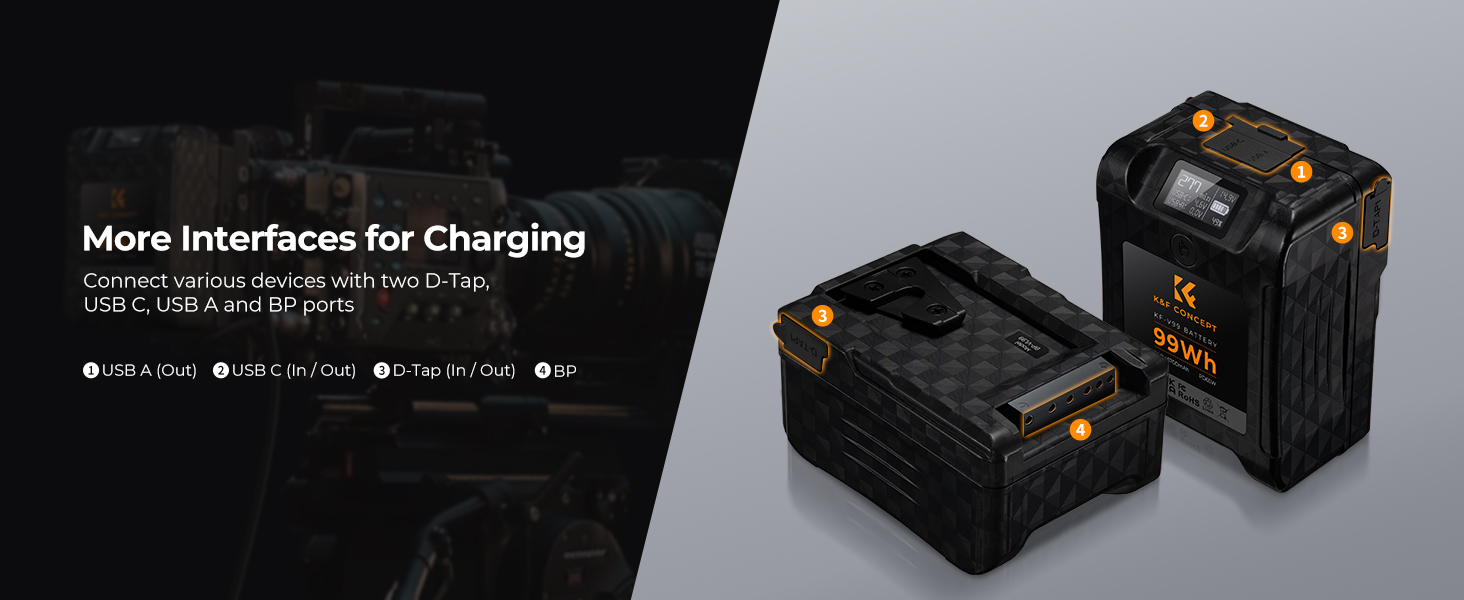 multi-port V lock battery