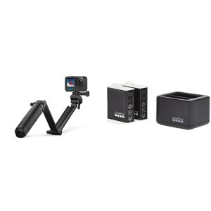 GoPro 3-Way 2.0 (Tripod/Grip/Arm) - Official GoPro Accessory & Dual Battery Charger + 2 Enduro Batteries (HERO11 Black/HERO10 Black/HERO9 Black) - Official Accessory