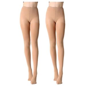 MANZI 2 Pairs 70 Denier Women's Tights Stretch Run Resistant Opaque Control Top Tights(2