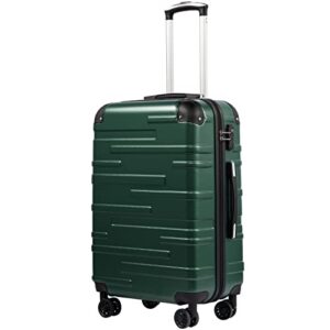 COOLIFE Hard Shell Suitcase with TSA Lock and 4 Spinner Wheels Lightweight 2 Year Warranty Durable (Dark Green