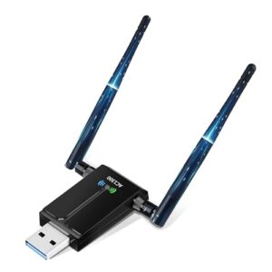WiFi Dongle 1300Mbps - 3.0 USB WiFi Adapter - 5dBi Dual Band 2.4GHz/5GHz High Gain Antenna Wireless Adapter for PC/Desktop/Tablet/Laptop