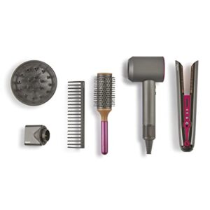 Casdon 73552 Dyson Supersonic & Corrale Deluxe Styling Set | Toy Hairdryer & Straighteners for Children Aged 3 Years & Up | Stacked with Interactive Elements