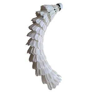 BiaJiBiaJi Shuttlecocks Badminton Feather Outdoor 12Pcs White Duck Feathers