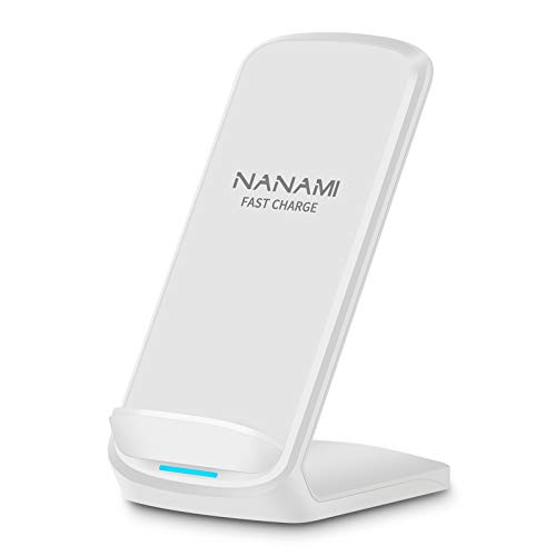 NANAMI Wireless Charger for Samsung and iPhone - 10W Fast Qi-Certified Induction Charger Stand for Galaxy S23/S22/S21/S20/S20 FE/S10/S9/S8 Note 20/10/9/8