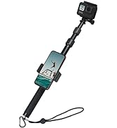 HSU Extendable Selfie Stick for GoPro, Aluminum Handle Grip with Mini Tripod for Hero 11/10/9/8/7...