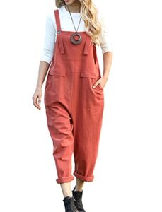 YESNO Women's Dungarees Loose Casual Sleeveless Overall Long Jumpsuit Playsuit Dungarees PV9UK