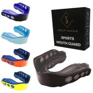 Self Mark Gum Shield Premium Shock Gel Mouth Guard Adults and Junior Sports Mouthguards Revolutionary Fitting Technology for Boxing