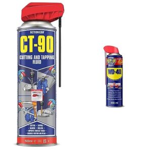 Action Can | Cutting & Tapping Fluid CT-90 Cutting & Tapping Fluid TwinSpray | 500ml & WD-40 Multi-Use Product Smart Straw 450 ml - The Ultimate All-Purpose Lubricant for Home & Workshop Use