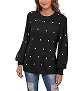 Womens Jumpers Oversized Loose Fit Casual Puff Lantern Sleeve Sweatershirts Chunky Cable ...