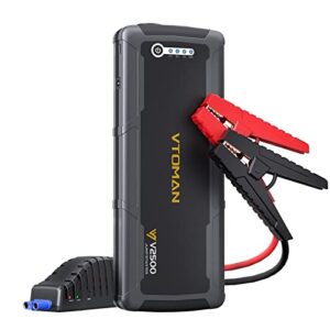 VTOMAN 2500A Car Battery Jump Starter - Portable 12V Jump Starters Power Pack Booster with Jump Leads(Up to 8.0L Gas or 6.0L Diesel Engine)