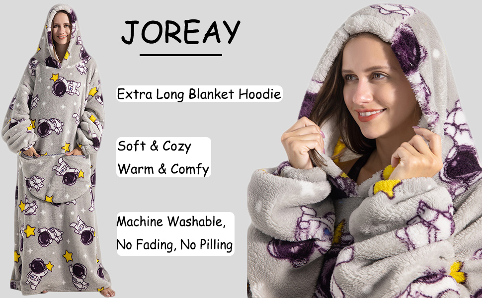Extra Long Blanket Hoodie wearable blanket