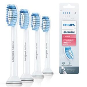 Philips Sonicare Original S Sensitive Standard Sonic Toothbrush Heads - 4 Pack in White (Model HX6054/07)