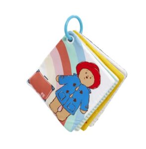 Rainbow Designs Paddington Bear Baby Cloth Book – Touch and Feel Play & Go Square Book for Babies - Colourful Soft Toy with Squeaky & Crinkly Pages – Sensory Pram Toy