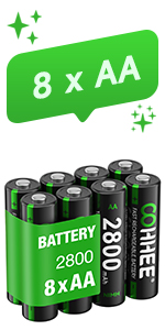 8 x AA rechargeable batteries