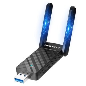 NEWFAST AX1800 USB WiFi Adapter Dual Band Wireless Adapter 2.4G/5GHz 1800Mbps USB 3.0 WiFi 6 Dongle for PC/Desktop/Laptop