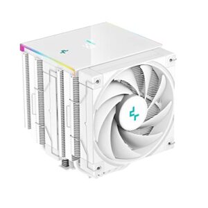 DeepCool AK620 DIGITAL WH CPU Air Cooler Mighty 260w TDP 6 Copper Heatpipes Dual-Tower CPU Cooler with Status Display Screen and ARGB LED Strips 120mm FDB Fan for LGA 1700/AM5/AM4 White
