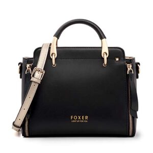 FOXER Women Handbag Patent Leather Purse Top Handle Tote Shoulder Bag
