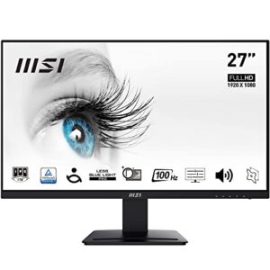 MSI PRO MP273A 27 Inch Full HD Office Monitor - 1920 x 1080 IPS Panel