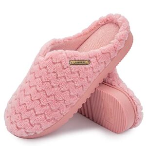 LongBay Women’s Soft Flannel Memory Foam Slippers Slip on House Shoes Indoor Outdoo