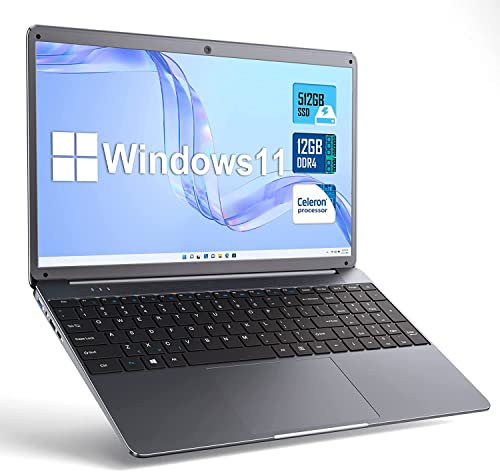 SGIN Laptop 15.6" 1080P Display Full HD Laptop 12GB RAM 512GB SSD Storage