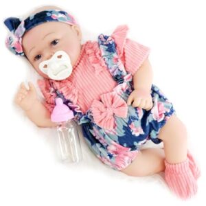 Bibi Doll Sweet Pea - 17" Realistic Reborn Baby Doll Girl Handmade with Open Eyes