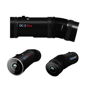 Techalogic DC-2 Pro. Dual Lens Helmet Camera - Twin Motorcycle Cycle Camera & Horse Riding 2k QHD Camera - Connects to Most Cycle