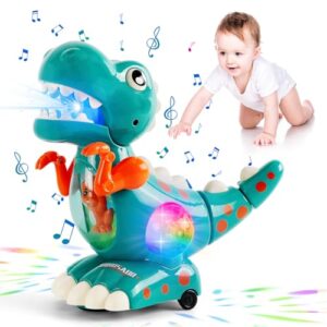 Baby Toys Crawling Walking Dinosaur Toys for Boys Baby Musical Toy Automatic Moving Dino Sensory Toys Sound Toys Birthday Present Dino Gifts for Kids Toddle