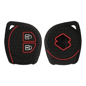 kwmobile Key Cover Compatible with Suzuki - Black Matte/Red