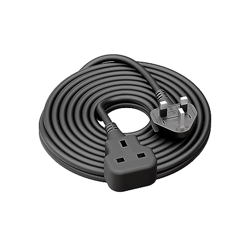 Heavy Duty Extension Lead Outdoor Extension Cord 5m Long Power Strip Black Cable Single Plug Socket 13 Amp For Garde