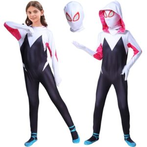 Aofentop Spider Costume Cosplay Gift - Boys Girls Spider Suit 3D Printing Lycra Jumpsuit With Separated Mask Kids Hero Fancy Dress Halloween Cosplay Party Carnival Movie Props