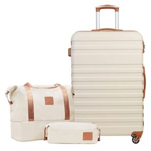 COOLIFE Suitcase Trolley Carry On Hand Cabin Luggage Hard Shell Travel Bag Lightweight with TSA Lock