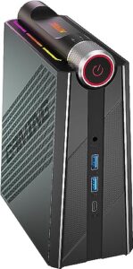 NiPoGi AM08PRO Gaming Mini PC AMD Ryzen 7 7735HS(up to 4.75GHz) Dual Band 32GB DDR5 512GB M.2 NVme/SATA SSD 3 Mode Desktop PC W-11 Pro Towers PC 4K Triple Display/WIFI 6/HDMI+Type-C