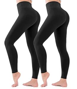 Diu Life Leggings for Women Gym Black Leggings High Waist Yoga Pants Trousers Slim Fit Elastic Opaque Stretchy Tummy Control Workout.