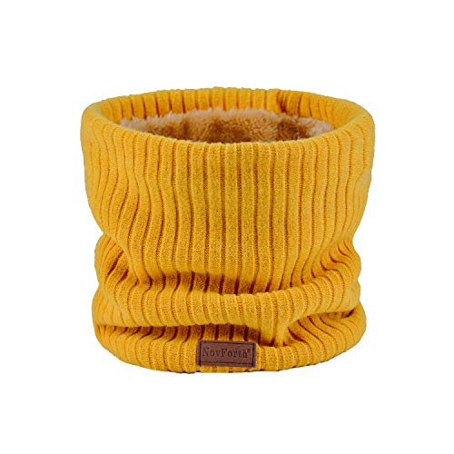 NovForth Winter Neck Warmer Fleece Lined Infinity Scarf Double-Layer Fleece Thicken Windproof and Dust Skiing Circle Lining Knit Infin for Mens Womens