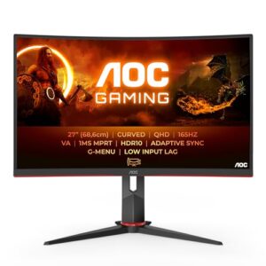 AOC Gaming CQ27G2S/BK - 27 Inch QHD Curved Gaming Monitor