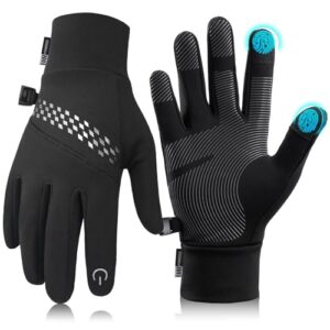 Tmani Thermal Gloves for Men Women Winter Warm Gloves Windproof and Water-Resistant Touchscreen Gloves Anti-Slip Performance Sport Gloves for Running Cycling Walking