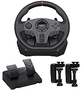PXN V9 Steering Wheel and Pedals, Gaming Steering Wheel with Vibration Feedback, 270/900° Racing ...