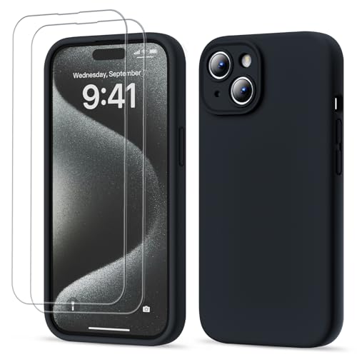 GOODVISH 3 in 1 Designed for iPhone 15 Case Premium Silicone 6.1" (2023)| Upgraded Camera Protection