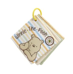 Rainbow Designs Disney Winnie the Pooh Baby Cloth Book - Touch and Feel Play & Go Square Book for Babies - Soft Baby Book with Textured Patches & Squeaky Page - Sensory Development Toys