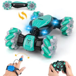 NEXBOX Remote Control Crawler for Kids - 360 Rotation RC Stunt Car 4WD 2.4 GHz OffRoad Vehicle Remote Controlled with Hand Control