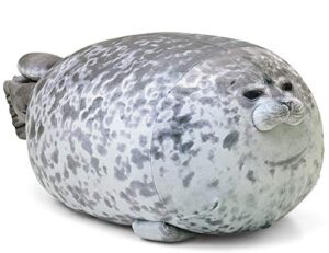 Blivener Chubby Blob Seal Pillow Stuffed Cotton Plush Animal Toy Cute Ocean Pillow Pets Grey Small