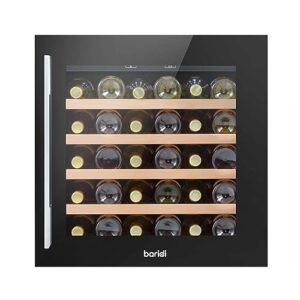 Baridi 60cm Built-In 36 Bottle Wine Cooler with Beech Wood Shelves and Internal LED Light
